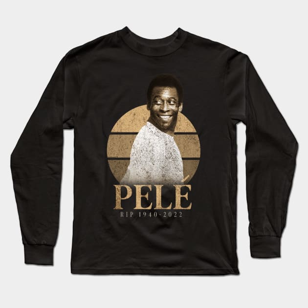 Rip Pele Retro Player Brazil Long Sleeve T-Shirt by McKenna Guitar Sales